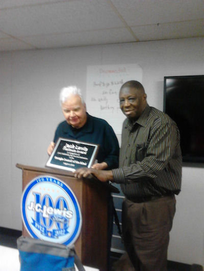 Dr. Jack Lewis receives an award Dr. Jack Lewis receives an award